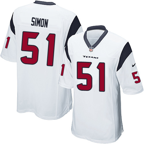 Men's Game John Simon Nike Jersey White Road - #51 NFL Houston Texans